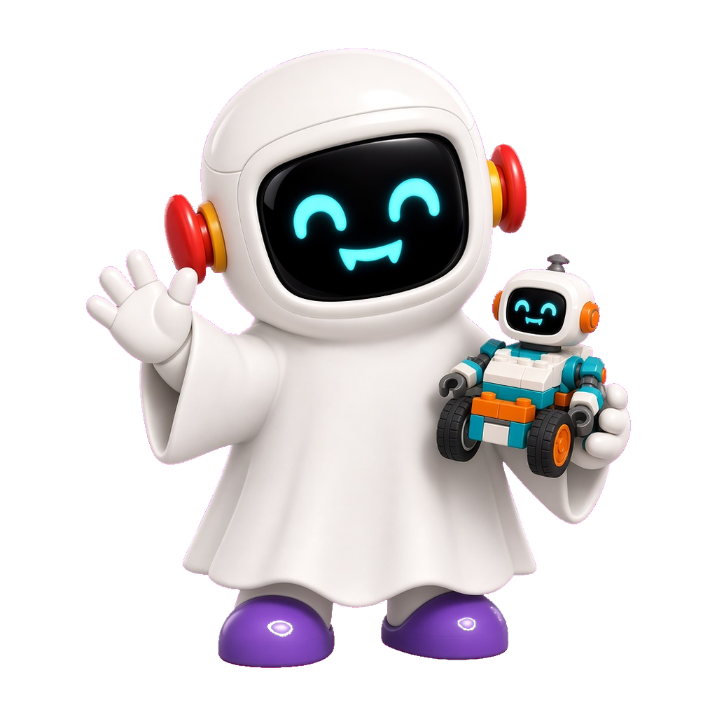Mentito disfrazado de fantasma con robot LEGO SPIKE